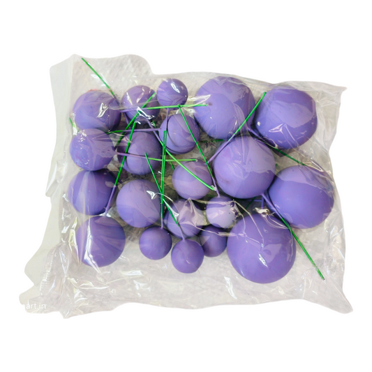 Matt Colour Faux Ball-|Dark Purple | Multisize| 20 PC's pack