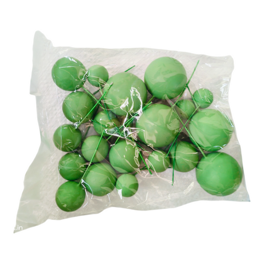 Matt Colour Faux Ball-|Dark Green | Multisize| 20 PC's pack