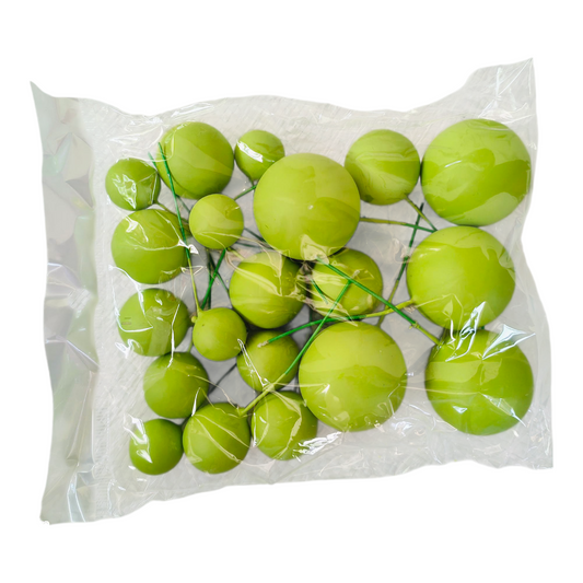Matt Colour Faux Ball-|Parrot Green| Multisize| 20 PC's pack