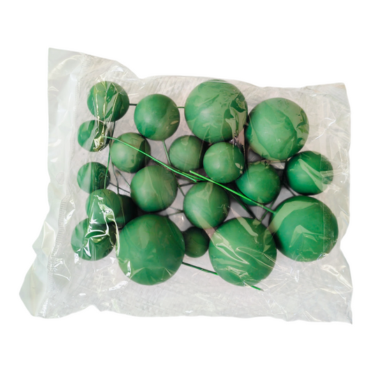 Matt Colour Faux Ball -Green | Multisize| 20 PC's pack