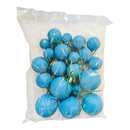Matt Colour Faux Ball-|Blue| Multisize| 20 PC's pack