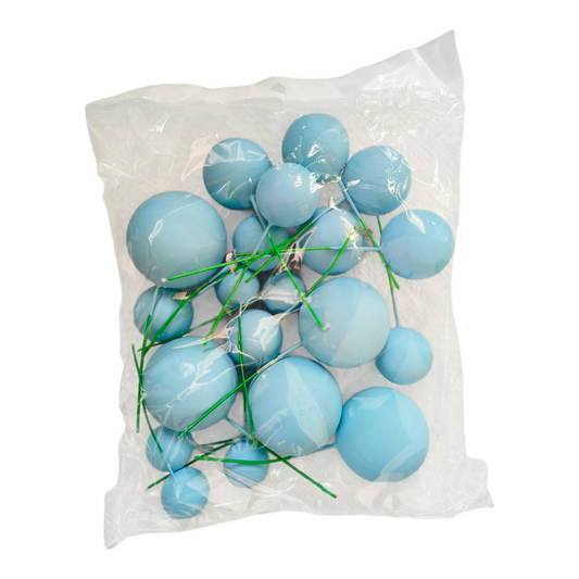 Matt Colour Faux Ball-|Baby Blue | Multisize| 20 PC's pack