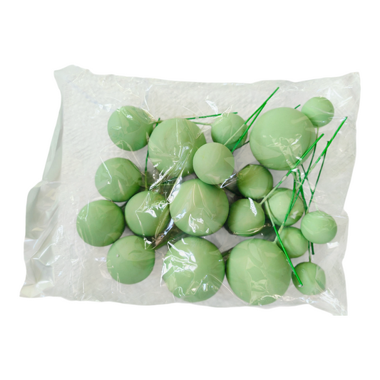 Matt Colour Faux Ball-|Mint Green | Multisize| 20 PC's pack