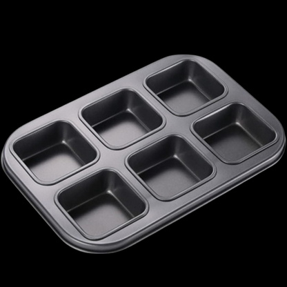 6 Cavity Brownie Carbon Coated tray