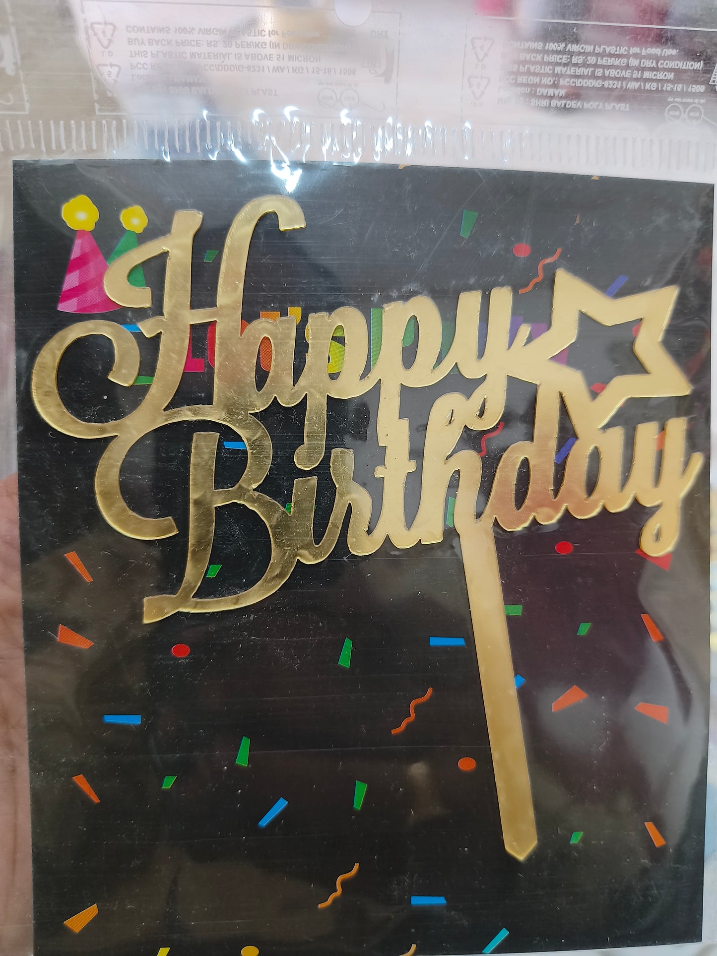 Happy Birthday Acrylic Topper 4''#36