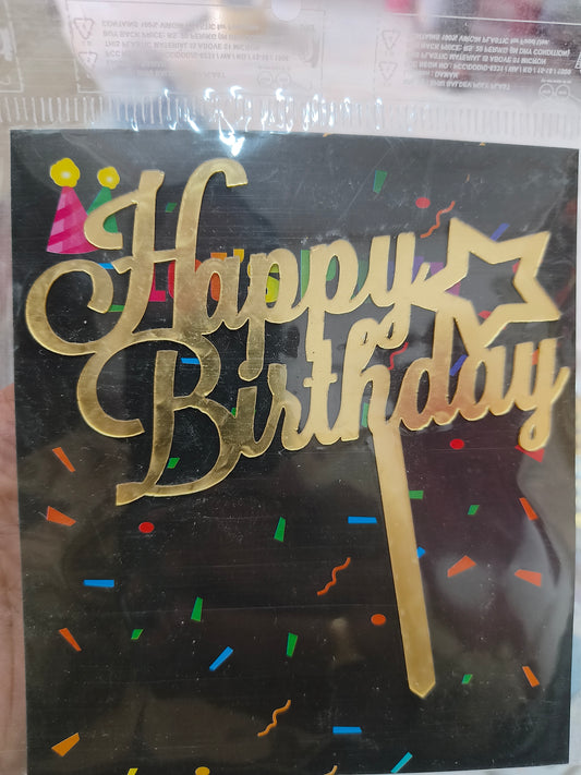 Happy Birthday Acrylic Topper 4''#36