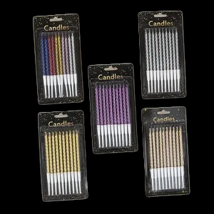 Spiral Twist Candle| 10 pcs Pack |Assorted Colours|10 Pack