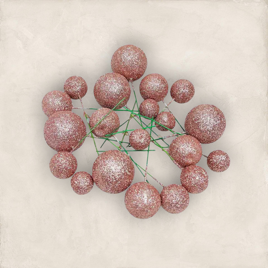 Glitter Faux Ball Rose Gold Colour 20 pcs pack