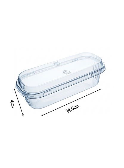 Pvc Rectangular Dessert Container| Size 145L × 4W× 5H | 10 pcs pack