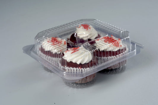 4 Pcs CUP CAKE PVC BOX | 10 PCS PACK |