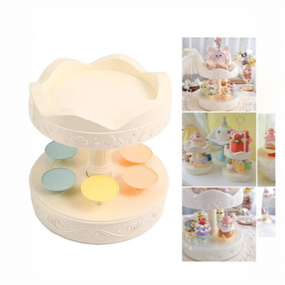 2 Layer Revolving Cup Cake Stand