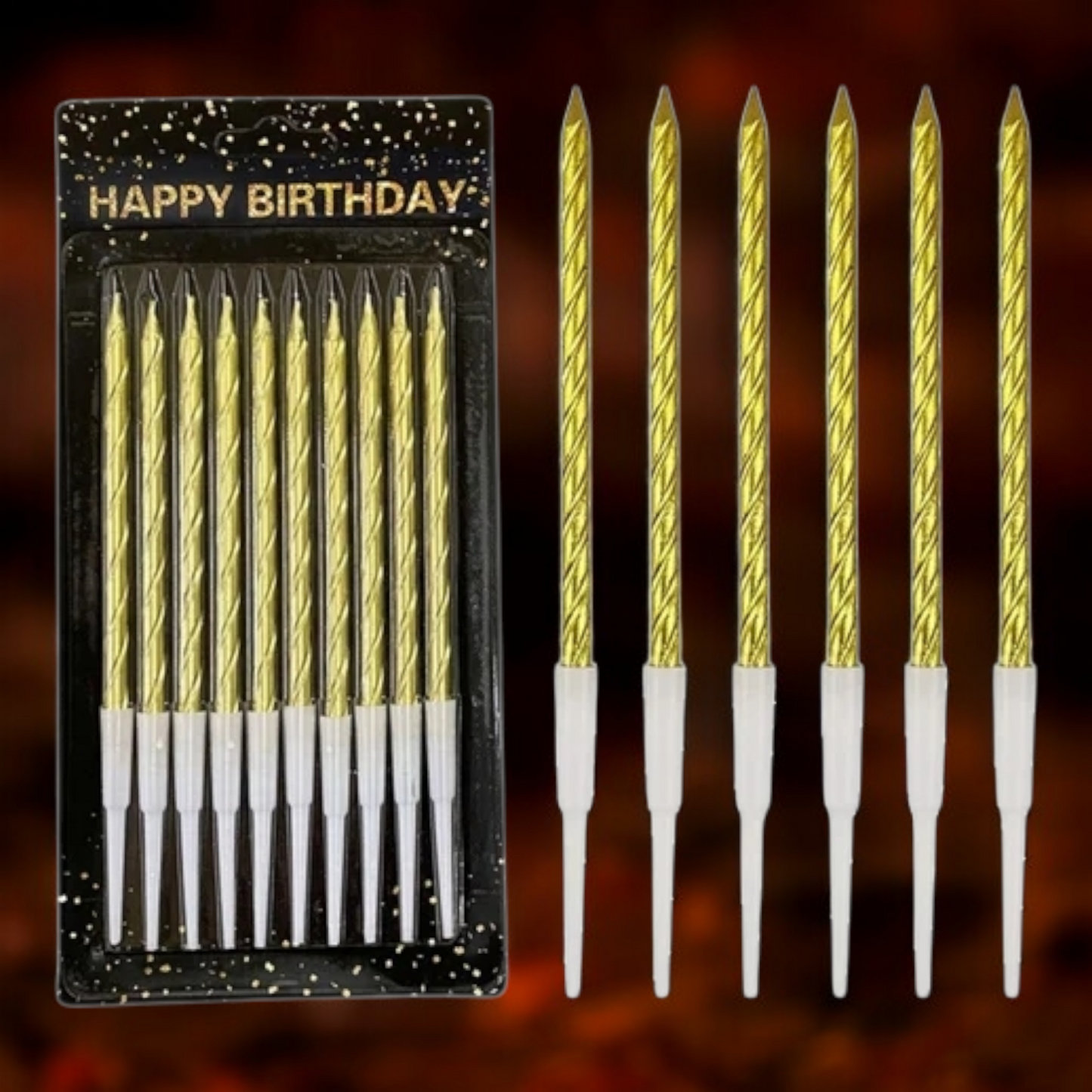 Spiral Twist Candle 10 pcs Golden