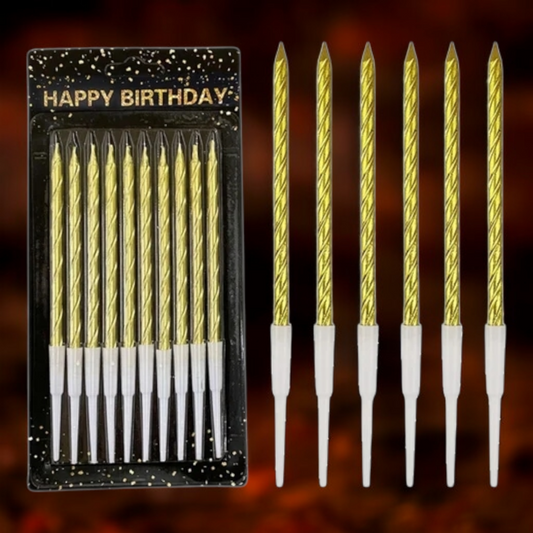 Spiral Twist Candle 10 pcs Golden