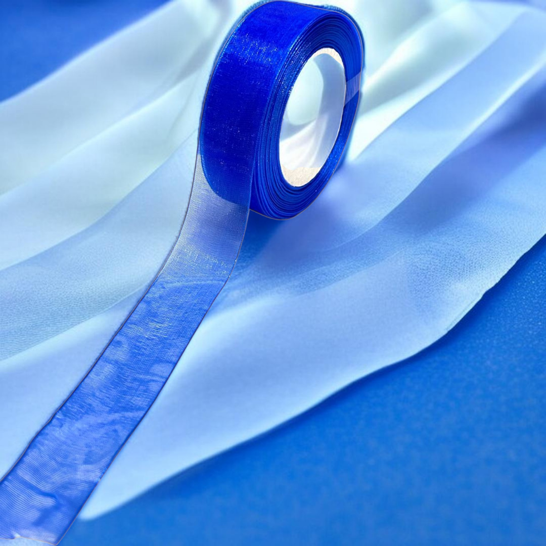 Premium organza Ribbon | size- 25 mm-|  Length -30 mtr|Navy Blue