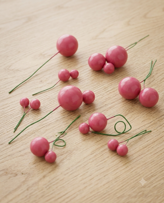 Faux Ball Multisize 20 pcs Dark Pink