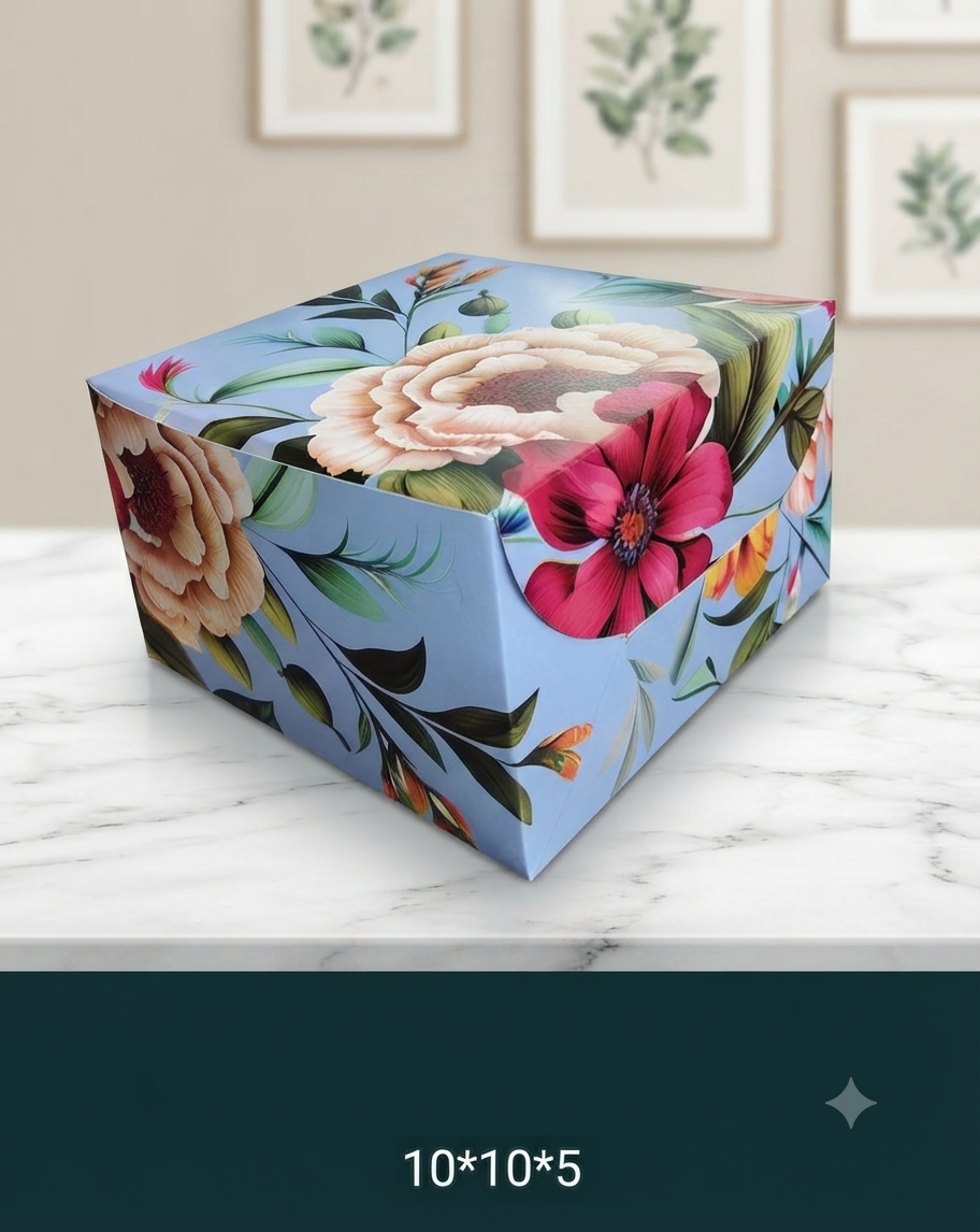 Cake Corrugated Box 10×10×5   Printed 10 PCS PACK