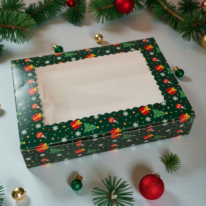 Brownie Box 6 P Christmas Green - Size 9×6×2 |10 PC's pack