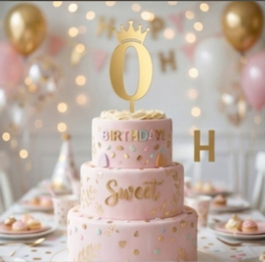 ACRYLIC NUMBER TOPPER  CROWN 0