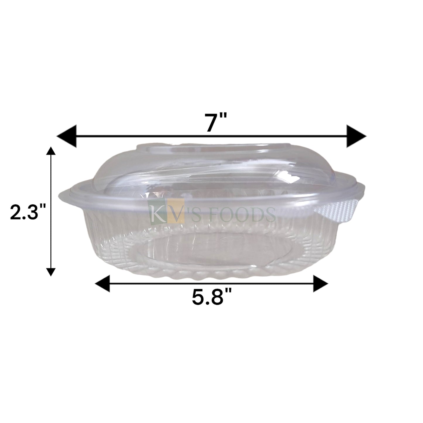 Pet Round Hinged Container Capacity 590 Ml -20 oz |  size 6.8*2.3 inch | 10 pcs pack