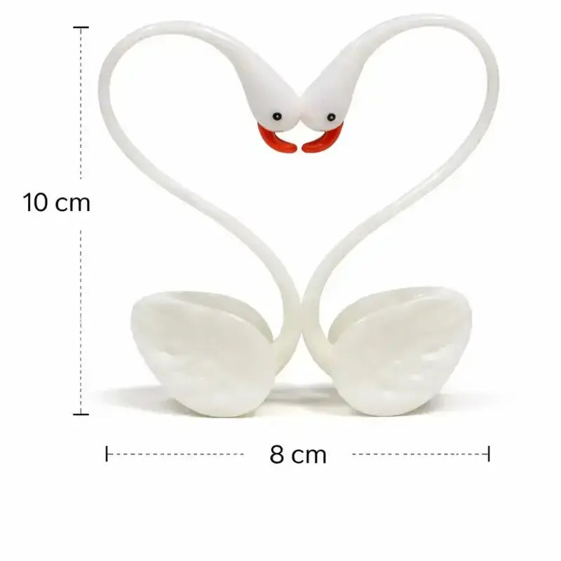 Flamingo Heart Shape Cake Toppers White