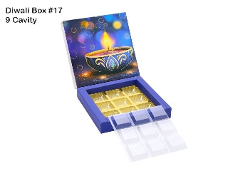 9 Cavity Chocolate Diwali Box+Cavity  Navy Blue | 10 pcs pack