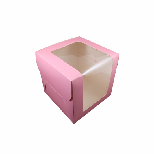 Cake Box 10*10*8 L Window Pink|  10 PCS PACK