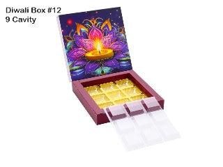 9 Cavity Diwali Box  With Cavity & Lid  #5 -10 PCS PACK