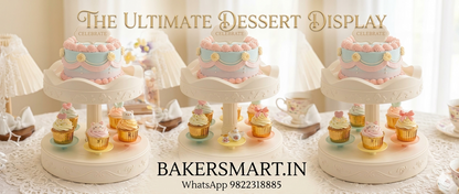 2 Layer Rotating  Cup Cake Stand