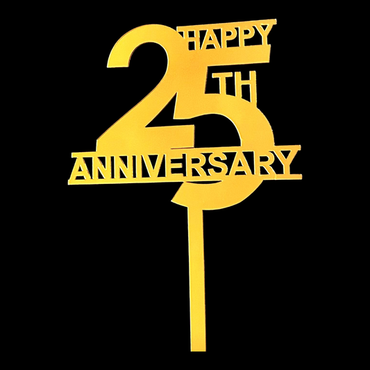 Acrylic Cake Topper 25th Happy Anniversary