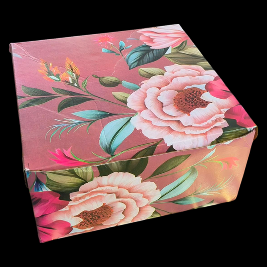 Cake Corrugated Box 10*10*5  Black Floral 10 PCS PACK