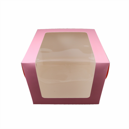 Cake Box 10*10*8 L Window Pink|  10 PCS PACK