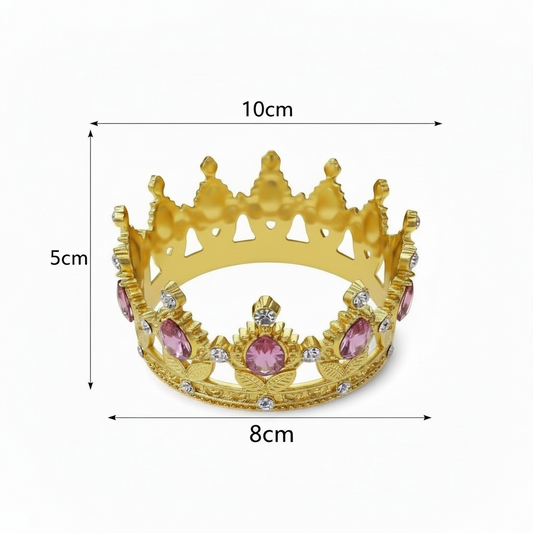 Plastic Cake Crown Pink Diamond Toppers | Design No.FS 10