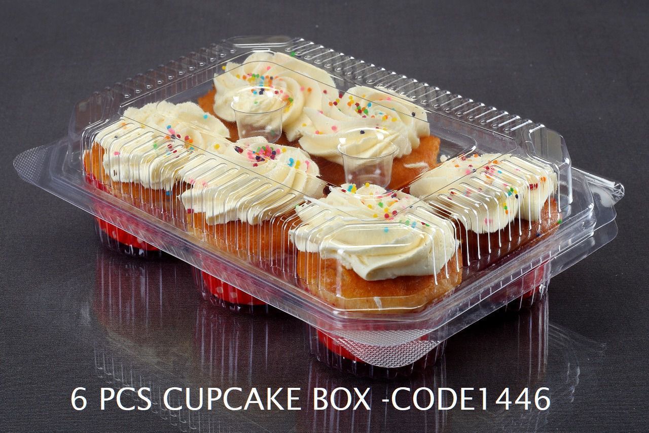 6 pcs CUP CAKE PVC BOX | 10 PCS PACK