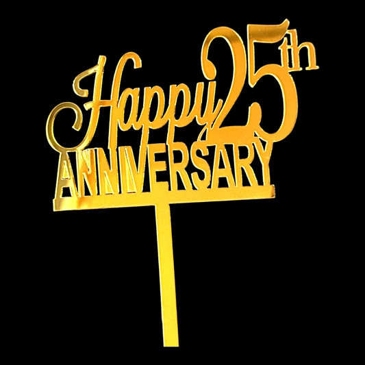 Acrylic Cake Topper 25th Happy Anniversary #3