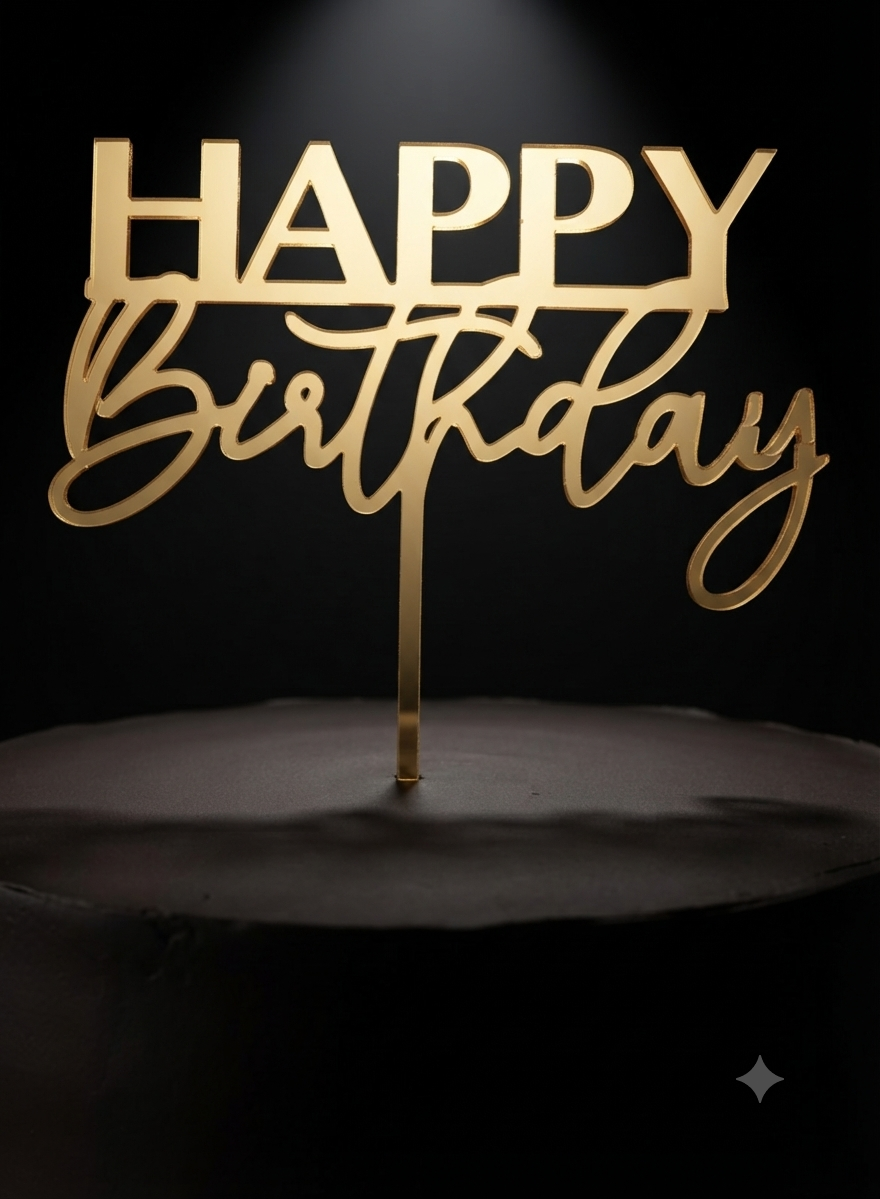 Happy Birthday Acrylic Topper 5''#15