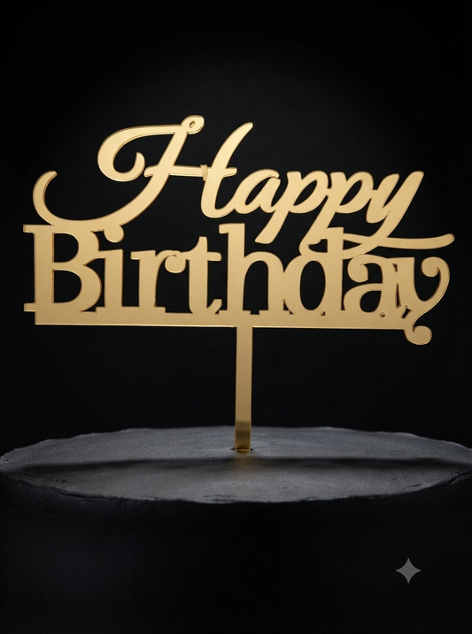 Happy Birthday Acrylic Topper 5''#19