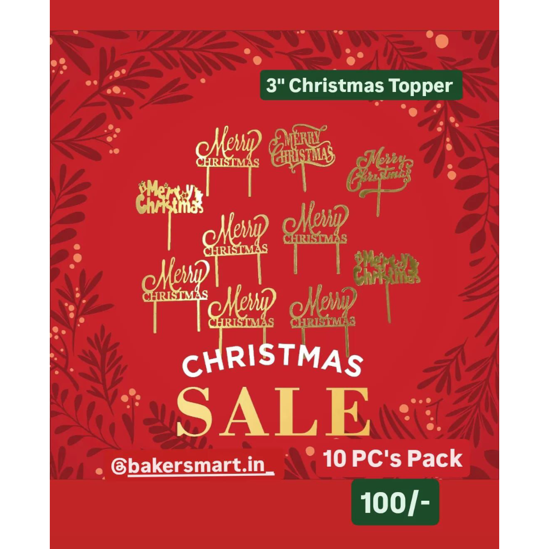 Christmas Acrylic Cut Out 3" Size  | Random Design| 10 PC's Pack