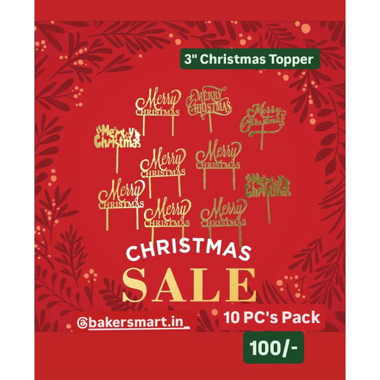 Christmas Acrylic Cut Out 3" Size  | Random Design| 10 PC's Pack
