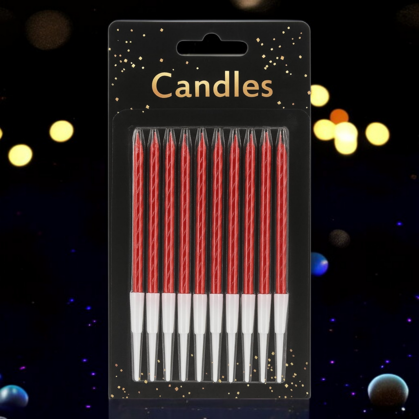 Spiral Twist Candle 10 pcs Red