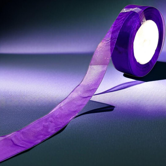 Premium organza Ribbon | size- 25 mm-|  Length -30 mtr|Purple