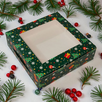 Brownie Box 4 P Christmas Green - Size 6×6×2 |10 PC's pack