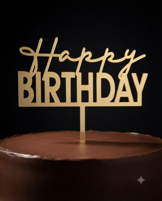Happy Birthday Acrylic Topper 5''#32