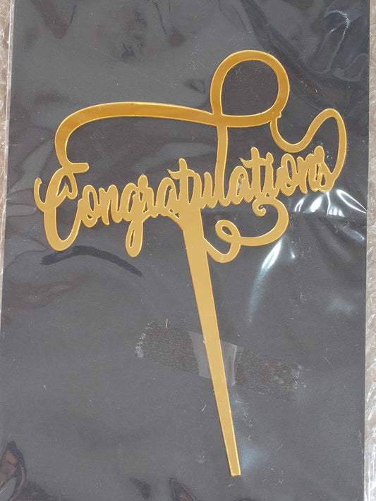 Acrylic Cake Topper Congratulations