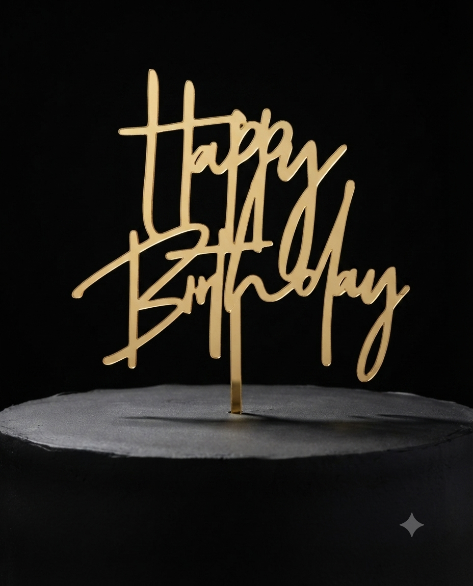 Happy Birthday Acrylic Topper 5''#22