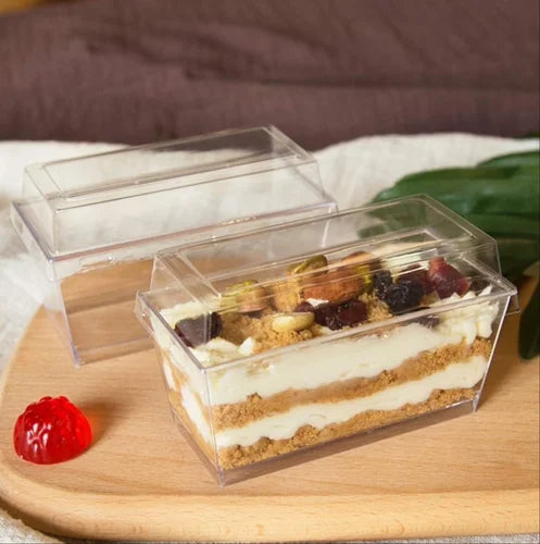 Acrylic Mini Rectangular Dessert Tubs| Best For Pudding , Tiramisu , Mousse | 10 PC's pack