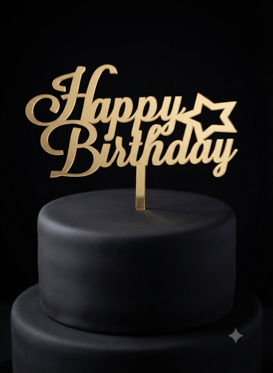 Happy Birthday Acrylic Topper 5''#25