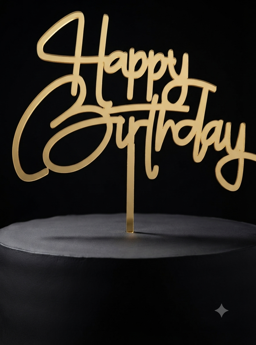 Happy Birthday Acrylic Topper 5''#2