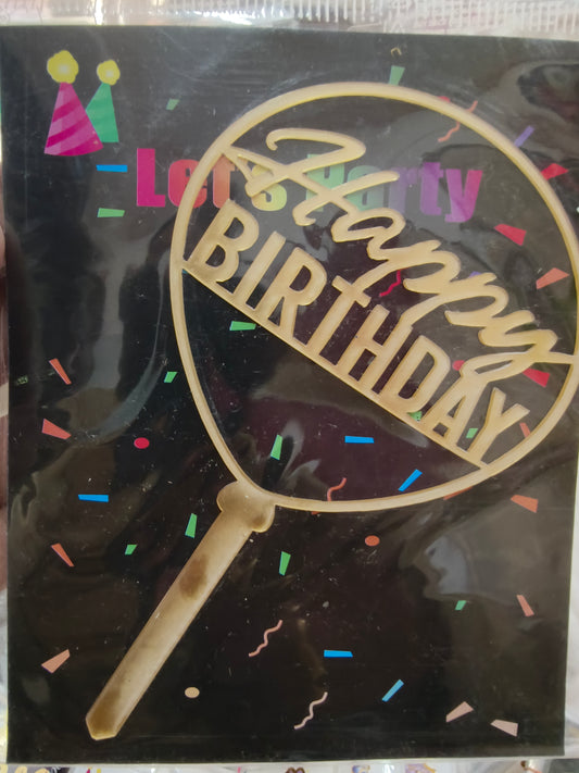 Happy Birthday Acrylic Topper 4''#33