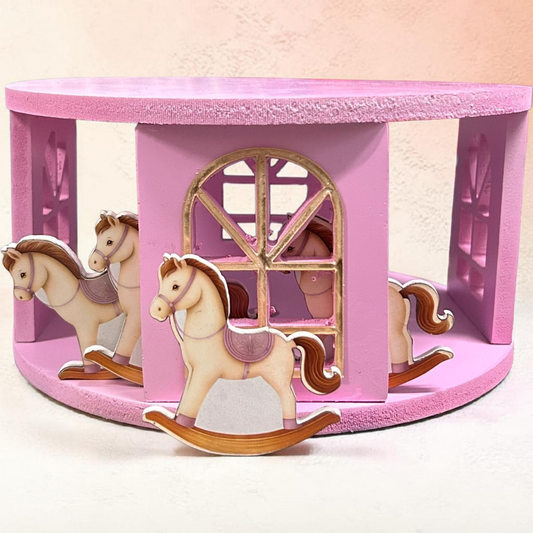 Carousel Round Cake Stand | Pink