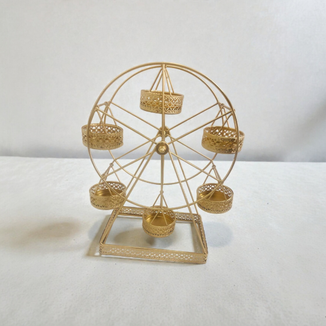 Metal Cupcake Stand Ferris Wheel 6 cupcake Holder Golden